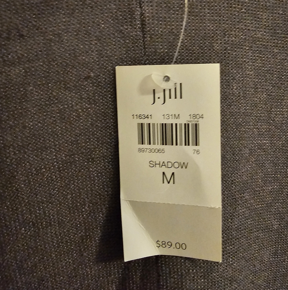 J. Jill Elegant Shadow Gray Women's Open Long Linen Cardigan Sweater Med New - Picture 4 of 7